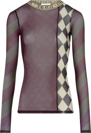 Jean Paul Gaultier Top con design patchwork - Rosso