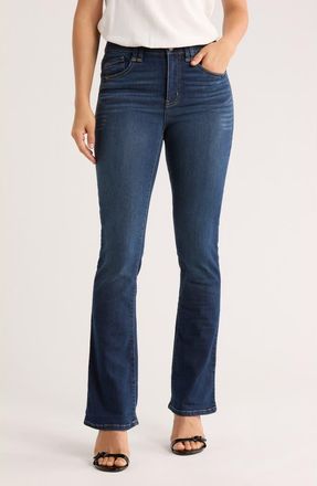 Democracy Embroidered Pocket Bootcut Jeans in Indigo at Nordstrom Rack, Size 14