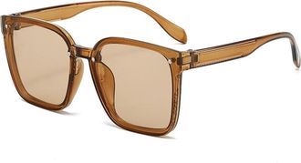 Generic Large Frame Mens Sunglasses Outdoor Womens Vacation Driving Sun Glasses(Brown)