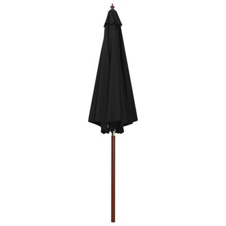 Berkfield Home Parasol with Wooden Pole 300x258 cm Black
