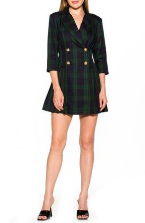Alexia Admor Jacki Plaid 3/4 Sleeve Blazer Dress in Emerald Plaid at Nordstrom Rack, Size 10