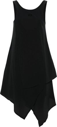 Yohji Yamamoto layered asymmetric mini dress - women - Polyamide/Elastane - S - Black