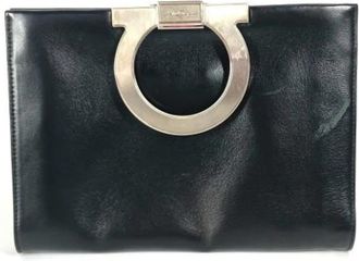 Ferragamo Pre-owned Leather clutches - unisex - Vintage Clutch - Zwart - ONE Size - Leer - Vintage