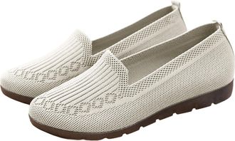 Generic Womens Black Loafers Orthopaedic Shoes for Women Casual Womens Shoes Jean Look Womens Knitted Flat Lightweight Comfortable Footwear Casual Breathable 