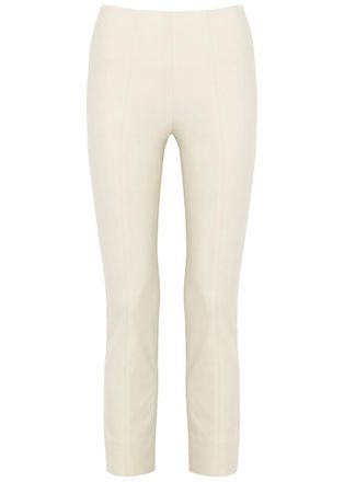 Vince Slim-leg Stretch-jersey Trousers - Off White - S (UK8-10 / S)