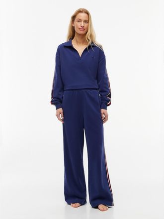 Tommy Hilfiger Womens Signature Stripe Terry Sleep Pant - Blue Ink - XL