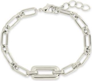 Sterling Forever Annabeth Mixed Chain Link Bracelet in Silver at Nordstrom Rack