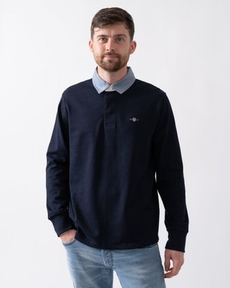 GANT Mens Regular Fit Chambray Heavy Rugger - Dark Blue - Size X-Large