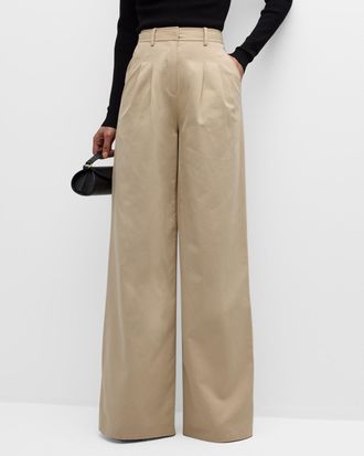 Derek Lam Juliana Wide-Leg Pleated Trousers