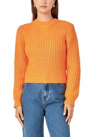 English Factory Crewneck Crop Sweater in Orange at Nordstrom, Size Small