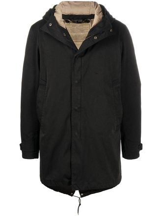 Ten c hooded padded coat - men - Feather Down/Cotton/Polyamide/Polyamide/Polyester - 46 - Black