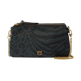 Pinko Animal Print Shoulder Bag - female - PINKO - Mini Bags - Green - ONE SIZE - Bags