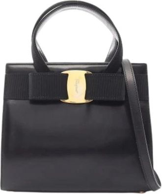 Ferragamo Pre-owned Handbag - Dames - Vintage Handtas - Zwart - ONE Size - Leer - Vintage