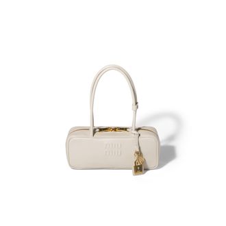Miu Miu Beau Leather Bag, Woman, Chalk White