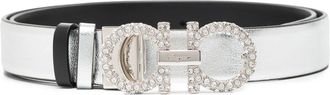 Ferragamo Gancini Strass Leather Belt