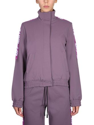 Off-white Logo-Band High-Collar Sweatshirt - Purple