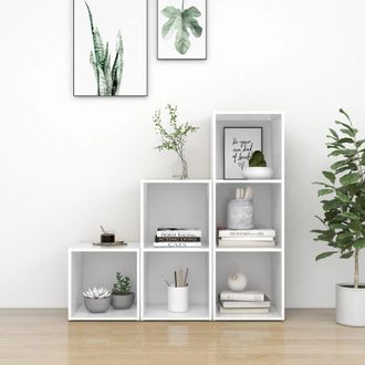 vidaXL Vidaxl - Juego De Mueble Para Tv De 3 Piezas Madera Contrachapada Blanco