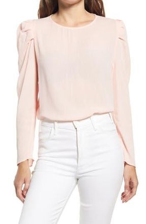 Gibsonlook Pleated Sleeve Top in Blush at Nordstrom Rack, Size Xx-Small