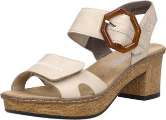 Rieker Sandalen met hak - Dames - Schoenen - Beige - Maat: 40 EU
