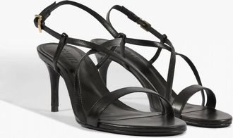 Schutz Womens Avaline Stiletto Leather Sandals In Black