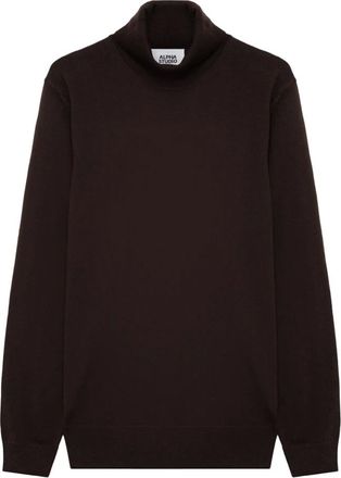 Alpha Studio Slim Turtleneck Trui - Heren - Truien - Bruin - Maat: M Wol