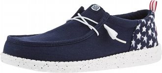 Hey Dude Mens Wally Funk Americana Stars Casual Shoe In Navy Blazer