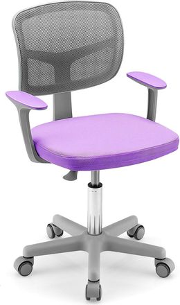 Costway Costway - Silla Para Escritorio Para Ni&ntilde;os, Silla Para Ordenador Para Ni&ntilde;os Con Altura Regulable, Ruedas Con Frenos, Silla Giratoria De Red Para Ni&ntilde;os