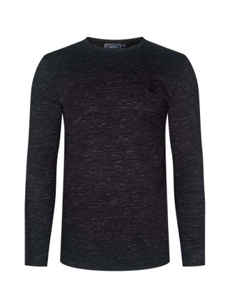 Siksilk Langarmshirt SIKSILK Siksilk Langarmshirt Long Sleeve Marl T-Shirt, Herren, Gr. XXL, schwarz, Obermaterial: 95% Baumwolle CO. 5% Elasthan EL., Shirts 