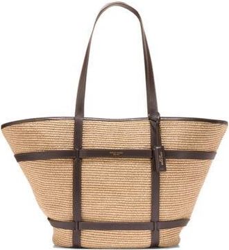Cole Haan Key West Tote in Natural Raffia/Dark Chocolate at Nordstrom Rack