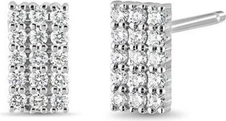 Bony Levy 18K Gold Icon Diamond Bar Stud Earrings in 18K White Gold/diamond at Nordstrom