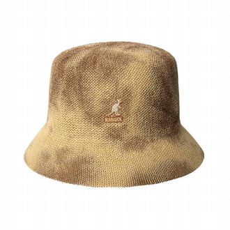 Kangol Unisex Tie Dye Knit Bucket Hat In Tan/ Natural