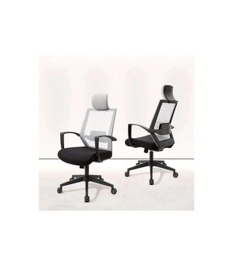 HERDASA Hispanohogar - Silla Despacho Giratoria Elevable Acabado Negro/gris 63 Cm(ancho) 117-124 Cm(altura) 51cm(fondo)