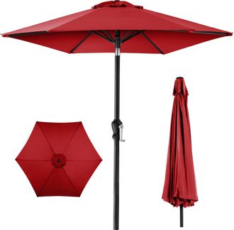 Best Choice Products 10ft Outdoor Steel Market Patio Umbrella w/ Crank, Tilt Push Button, 6 Ribs