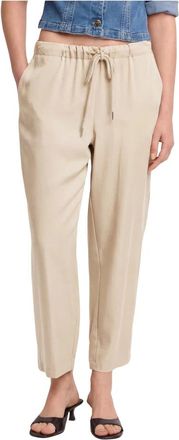 Kocca Broeken, Dames, Beige, XL, Chic tapered cropped trousers