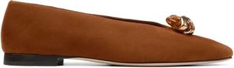 Jimmy Choo London Margot Flat - Dames - Ballerinas - Bruin - 38 1/2 EU - Su&egrave;de - Schoenen