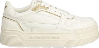 Emporio Armani X7X010 Sneaker - Dames - Sneakers - Beige - 40 2/3 EU - Leer - Schoenen