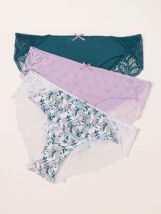 Fat Face FatFace Purple 3 Pack of Brazillian Knickers