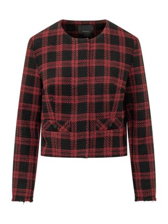 Pinko Red Round Neck Trench Coat