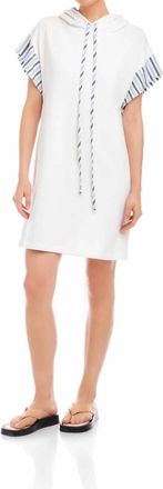 Fifteen Twenty Dayna Contrast Hoodie Dress In Off White