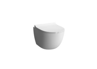Vitra Wc Suspendido Con Desag&uuml;e Rimless En Cer&aacute;mica Blanca Brillo Sento - Con Tapa De Inodoro