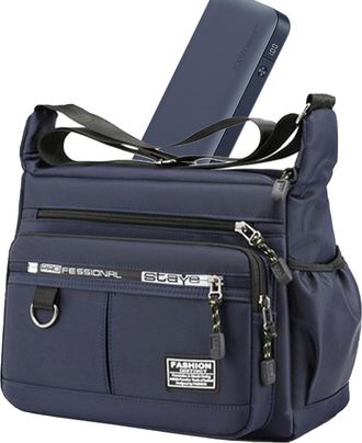 Generic Bag Men - Large Capacity Bag for Men, Waterproof Oxford Fabric Crosbody Bag, Multipocket Zip, Multifunctional Shoulder Bag, 600D Mens Messenger Bag, d