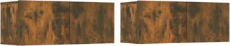 Berkfield Home Classic 4 Piece TV Cabinet Set Smoked Oak Engineered Wood in Brown
