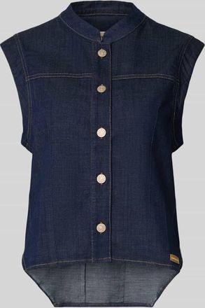 Gang Weste mit Stehkragen und Knopfleiste Modell Lara in Dunkelblau, Gr&ouml;&szlig;e XXL