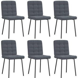 vidaXL Vidaxl - Sillas De Comedor 6 Unidades Terciopelo Gris Oscuro