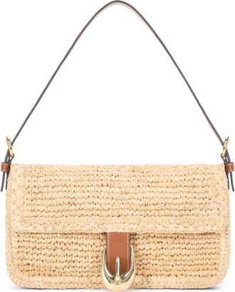 Staud Harlow Raffia Shoulder Bag in Natural/Tan at Nordstrom