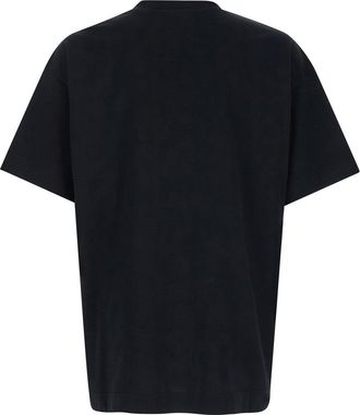 Givenchy Mens Black Crewneck T-Shirt With Logo Detail Cotton T-Shirts And Polos