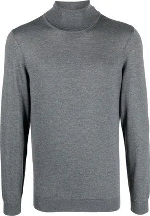 BOSS roll neck wool sweatshirt - men - Virgin Wool - S - Grey