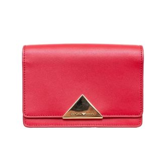 Armani Pre-owned Compact Leather Crossbody Bag - Dames - Pre-owned - Rood - Maat: ONE Size Leer