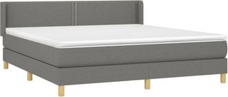 vidaXL Vidaxl - Cama Box Spring Con Colch&oacute;n Tela Gris Oscuro 160x200 Cm
