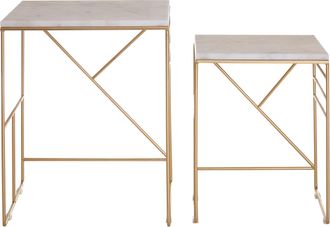 Premier Housewares Avantis Set Of 2 Square Side Tables